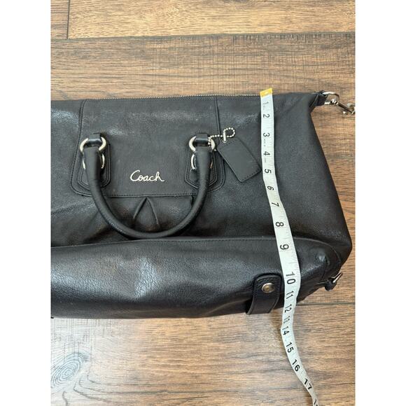 Coach Large Ashley F15447 Black Leather Satchel *Missing Shoulder Strap* - Picture 12 of 13